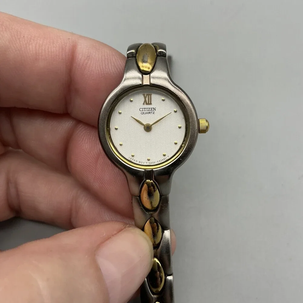 Citizen Womens Watch 20mm White Dial Two Tone 5920-K17527 New Battery 5.75